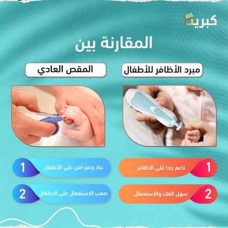مجموعة مبرد اظافر كهربائي للأطفال | من الولادة حتى الطفولة