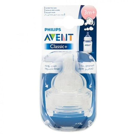 Philips Avent Classic Variable Flow Teats 3M+ 2Pcs