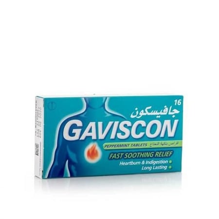جافيسكون 16 قرص بنكهة النعناع Gaviscon 16 Peppermint Tablets