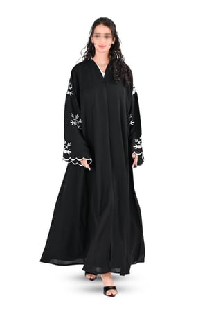 عباية انترنت بتطريز ابيض