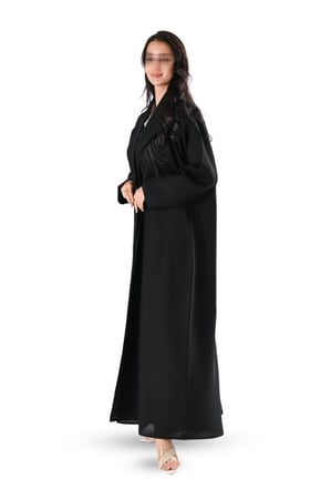 عباية كريب بتطريز اسود
