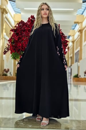 عباية انترنت  بتطريز ورود
