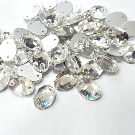 فصوص كريستال شكل بيضاوي مقاس 14×10 ملم