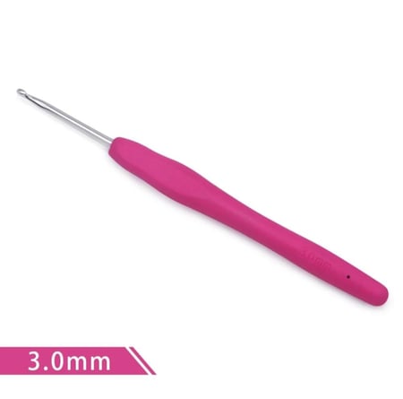 سنارة كروشيه بمقبض سيلكون طبي مقاس 3 ملم