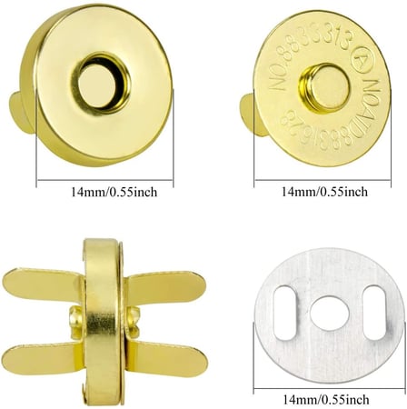 قفل  شنط مقناطيسي 14mm فضي وذهبي