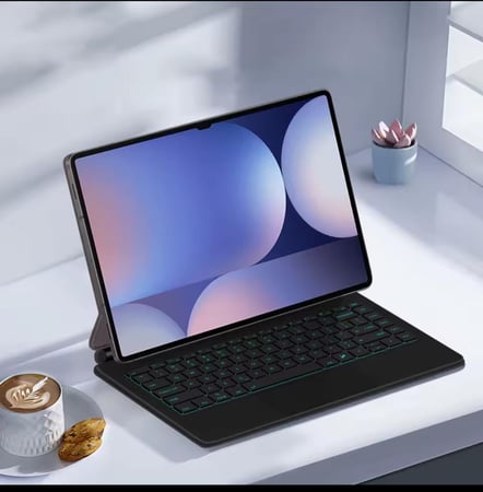 ماجيك كيبورد لتابلت سامسونج S11/S10/S9/S8 ألترا 14.6انش بلوحة مفاتيح عربية وإنجليزية بإضاءة لوحة المفاتيح