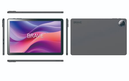 تابلت Brave T3 Lite رمادي غامق شاشه 10.1 انش 128 جيجابايت رام4+4 واي فاي