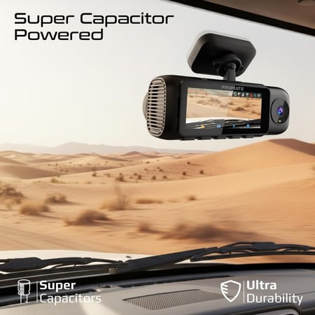 داش كام بروميت 4K Ultra HD ثلاث عدسات أمامية وداخلية وخلفية مع Sony Starvis 2 وGPS وWiFi