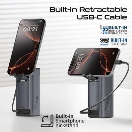 بروميت باور بانك 20000mAh شحن سريع 130 واط USB-C PD مع كابل مدمج وشاشة رقمية