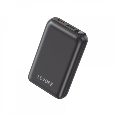 شاحن متنقل ليفوري بتقنية PD وبقوة 20 واط وسعة 20000 ملي امبير - أسود