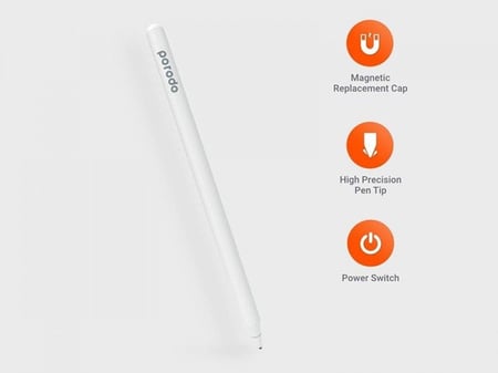 قلم بورودو الذكي للجوالات والأجهزة اللوحية Porodo - Universal Apple Pencil 1.5mm Nib - ابيض