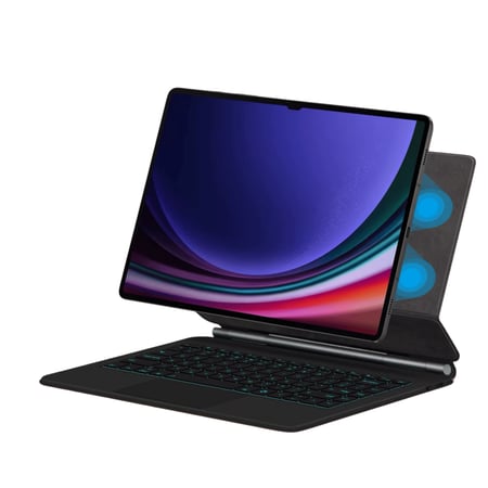 ماجيك كيبورد لتابلت سامسونج S11/S10/S9/S8 ألترا 14.6انش بلوحة مفاتيح عربية وإنجليزية بإضاءة لوحة المفاتيح