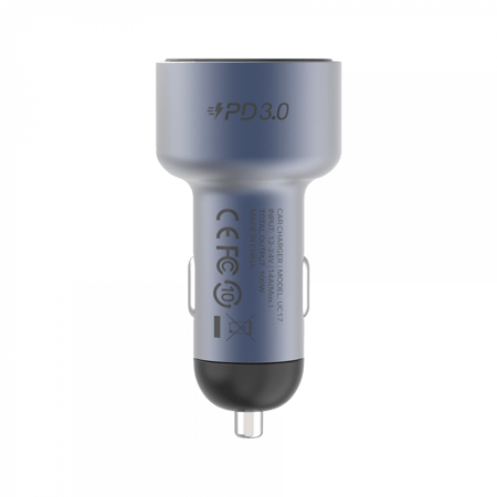 شاحن سيارة موماكس بثلاث منافذ منفذ USB ومنفذين USB-C بقوة 100 واط - رمادي