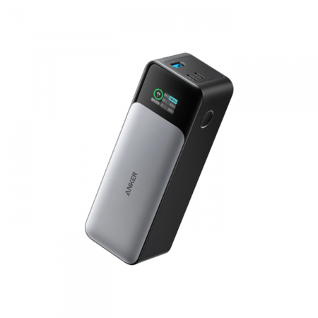 شاحن متنقل أنكر باوركور الترا بسعة 24,000 ملي امبير بثلاث منافذ وقوة 140 واط - أسود