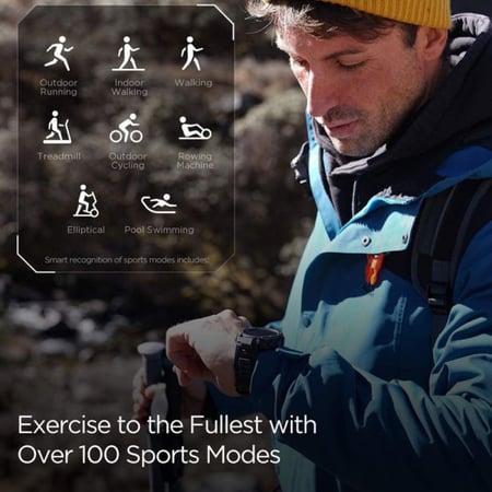 ساعة ذكية أمازفيت تي - ريكس برو - أزرق