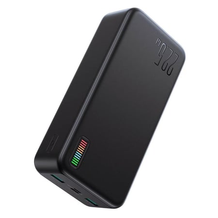 باور بانك من جيروم  بقوة ٢٠ الف آمبير | منفذين يو اس بي + منفذ تايب سي | جيروم - أسود