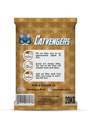 رمل قطط صيني كات فينجرز رائحة القهوة (20 كيلو)