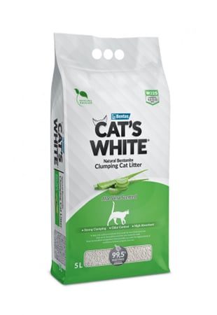 رمل قطط تركي كات وايت برائحة الصبار (5 لتر)