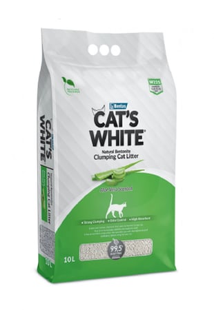 رمل قطط تركي كات وايت برائحة الصبار (10 لتر)