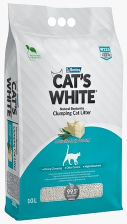 رمل قطط تركي كات وايت برائحة الصابون (10 لتر)