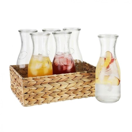 قوارير عصير زجاج 6حبه مع استاند خسف