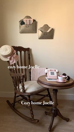 كرسي هزاز خشب زان لون خشبي