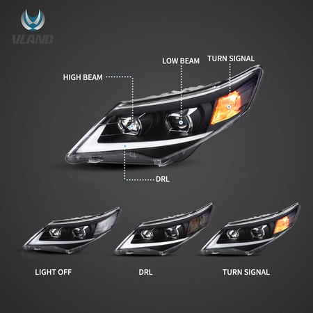 شمعات كامري 2012 - 2015 ليد  طقم جهتين