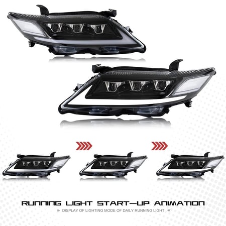 شمعات كامري 2010 - 2011 ليد رمش شرايح 3 عدسات طقم جهتين