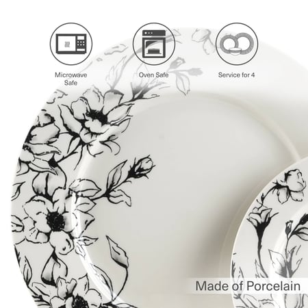 طقم سفرة بنقوش جميلة (12 قطعة)