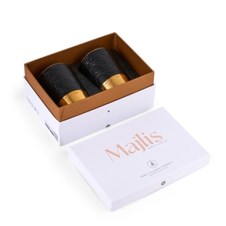 طقم كوبين قهوة باللون الأسود