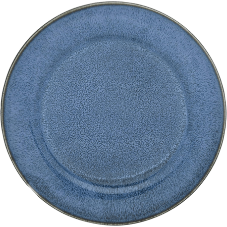 طبق بورسلين مسطح أزرق