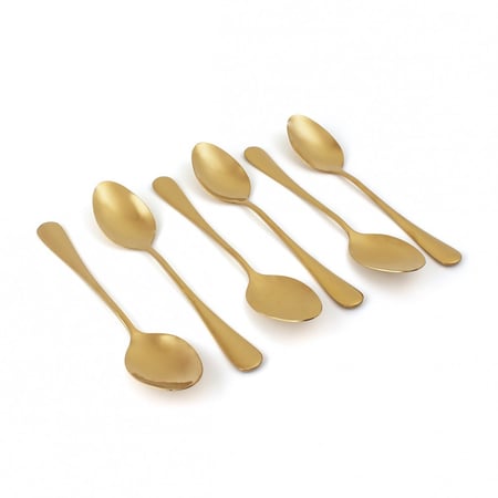 طقم 6 ملاعق طعام باللون الذهبي