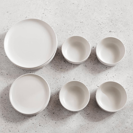 طقم سفرة من الخزف الحجري (12 قطعة)