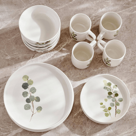 طقم سفرة راقي بنقوش جميلة (16 قطعة)