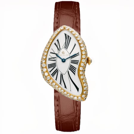 ساعة كوليجن الجلدية النسائية الفاخرة بني