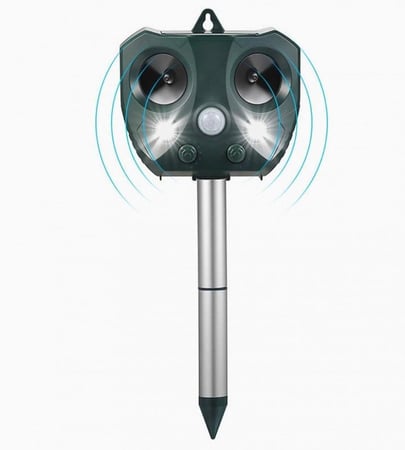 جهاز طارد الحيوانات بالموجات فوق الصوتية مع فلاش ضوئي