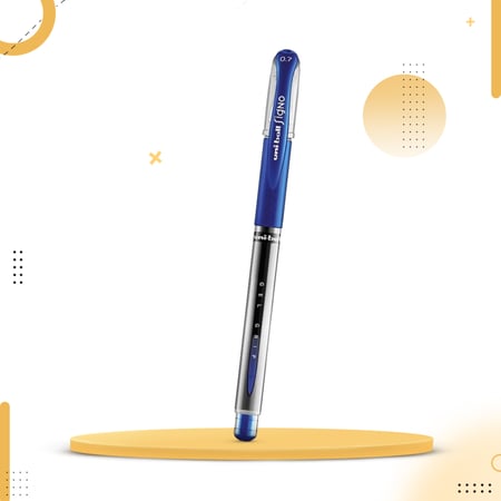 قلم يوني بول أزرق فاتح مقاس 0.5 مم بسن معدني وحبر مقاوم للماء