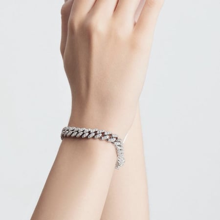 سوار كوبيه من الفضة الأسترليني 925والماس المويسانيت