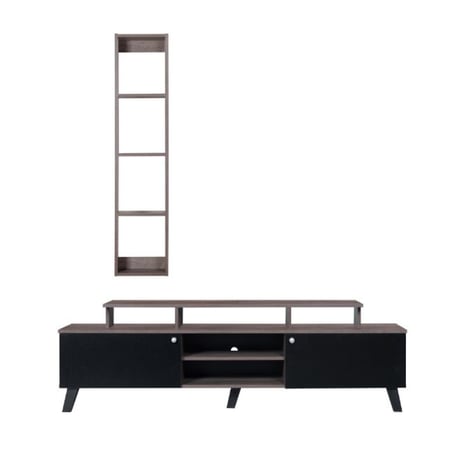 طاولة تلفزيون مع أرفف تخزين -لون بني و أسود