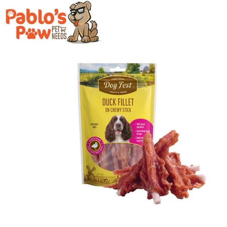 دوج فست مكافآت فيلية البط على عصا مضغ للكلاب البالغة 90جم DF3