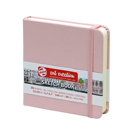 دفتر سكتشات (غلاف وردي باستيل) | ٨٠ ورقة - ١٤٠ جم - ١٢ * ١٢ سم