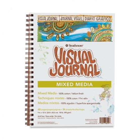كراسة ميكس ميديا فيجوال جورنال من ستراثمور - Mix Media Visual Journal Notebook Strathmore