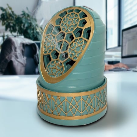 مبخرة بتصميم مناره بقاعدة - اخضر فاتح