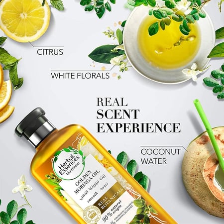 شامبو نعومه زيت مورينغا الذهبي من هربل إيسنسز -400مل