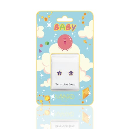 أقراط باربل تاتش Purple Touch الذهبية الطبية