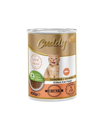 معلبات قطط باتيه سلمون  400 غرام cuddy