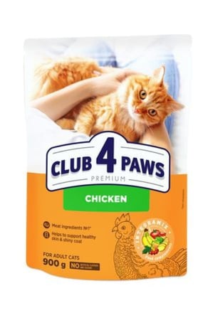 طعام جاف للقطط البالغة بالدجاج  CLUB 4 PAWS