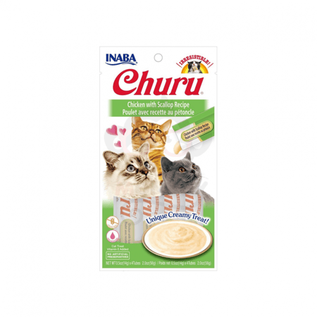 مكافأة هريسة دجاج مع محار 4*14 غرام -إينابا INABA Churu