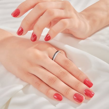 خاتم ناعم ملون مرصع بالزركون