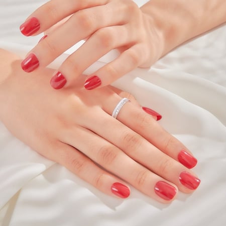 خاتم ناعم ملون مرصع بالزركون